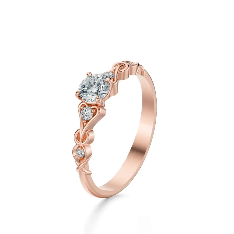 Pierścionek z różowego złota z diamentami AJPZ_062